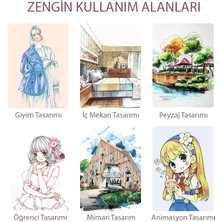 Acuto Marker 12'li Set Çantalı Taşınabilir Marker Seti 12 Renk Çift Taraflı Marker Kalem Seti