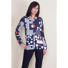 Şans Tekstil Ön Düğmeli Desenli Gömlek