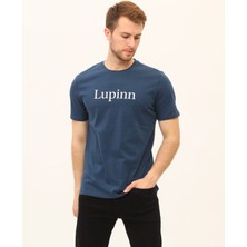 Kübra Tekstil Baskılı Navy Peony Erkek T-Shirt