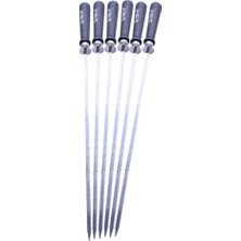 Yolanda Paslanmaz Çelik Izgara Çubukları Izgara Için 6xskewers Açık Pişirme Eşyaları 52cm (Yurt Dışından)