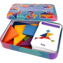 Xinh (Demir Kutu Ambalaj) 3D Ahşap Desen Hayvan Jigsaw Puzzle Renkli Tangram Oyuncak Çocuklar Montessori Erken Eğitim Sıralama Oyunları Oyuncaklar Çocuk Hediye (Yurt Dışından)