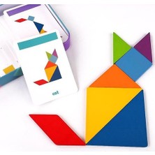 Xinh (Demir Kutu Ambalaj) 3D Ahşap Desen Hayvan Jigsaw Puzzle Renkli Tangram Oyuncak Çocuklar Montessori Erken Eğitim Sıralama Oyunları Oyuncaklar Çocuk Hediye (Yurt Dışından)