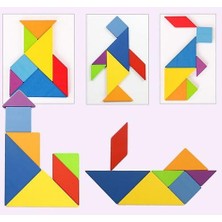 Xinh (Demir Kutu Ambalaj) 3D Ahşap Desen Hayvan Jigsaw Puzzle Renkli Tangram Oyuncak Çocuklar Montessori Erken Eğitim Sıralama Oyunları Oyuncaklar Çocuk Hediye (Yurt Dışından)