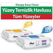 Sleepy Easy Clean Arap Sabunu + Çamaşır Suyu Katkılı Yüzey Temizlik Havlusu 100+100(200 Yaprak)