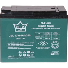 Or-Tec Plus 12V 80Ah Jel Elektrikli Motorsiklet Aküsü (Üretim Yılı: 2024)