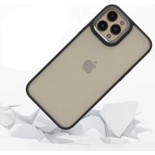 HEPTEKİLETİŞİM Apple  iPhone 12 Pro Max Kılıf Kamera Çıkıntılı Arkası Şeffaf Hassas Tuşlu Renkli Kenarlı Kapak (Flora)