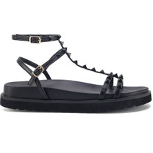 Nine West Tevr 3fx Siyah Kadın Kalın Taban Sandalet