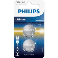 Philips CR2025P2/01B - Düğme Hücre CR2025-2 Adet - 3 V