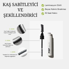 Pop Beauty Kaş Sabitleyici ve Şekillendirici, Kaş Fırçası, Tarağı ve Sabitleyici Jel (Laminasyon Etkili)