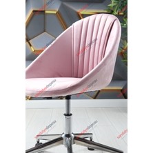 Milo Krom Ayaklı Çalışma Koltuğu (Pembe Kumaş)