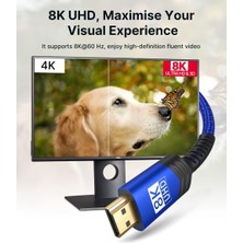 Jsaux 8k UHD Uzun HDMI Kablosu 48GBPS Yüksek Hızlı HDMI 2.1 Örgülü Oyuncu Kablo 4K 120Hz 144Hz 8k 60Hz Dinamik Hdr Dts:x 1080P 3D Earc Dizüstü Bilgisayar UHD Tv Oyun Monitörü Ps5 Ps4 Uyumlu CV0011 3 METRE Siyah