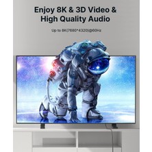 Jsaux 8k UHD Uzun HDMI Kablosu 48GBPS Yüksek Hızlı HDMI 2.1 Örgülü Oyuncu Kablo 4K 120Hz 144Hz 8k 60Hz Dinamik Hdr Dts:x 1080P 3D Earc Dizüstü Bilgisayar UHD Tv Oyun Monitörü Ps5 Ps4 Uyumlu CV0011