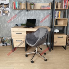Focus Bilgisayar ve Çalışma Koltuğu Krom Yıldız Ayaklı (Koyu Gri Kumaş)