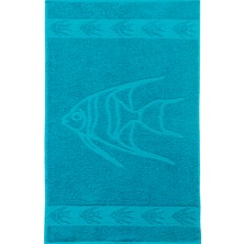 Textile Colors Beta Balık Desenli 100% Pamuk Banyo Havlu Seti 6 Adet, 2 Banyo Havlusu, 2 El Havlusu, ve 2 Yüz Havlusu, -Comfort- Aqua,