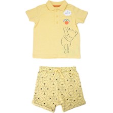 George Çocuk %100 Pamuk Disney Winnie The Pooh Baskılı Sarı T-Shirt Şort Takım