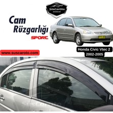 ŞüsCarOto Aksesuar Honda Civic Vtec2 2002-2005 Uyumlu Mugen Cam Rüzgarlığı Seti Piano Black 4'lü