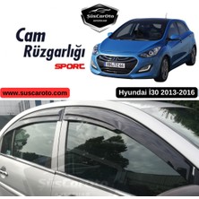 ŞüsCarOto Aksesuar Hyundai I30 2013-2016 Uyumlu Mugen Cam Rüzgarlığı Seti Piano Black 4'lü