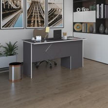 Kenzlife ofis masası yoko ono gri sol 75*160*60 kilitli kapaklı dolap eşkenar bilgisayar çalışma masası