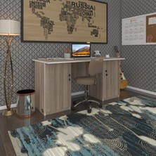 Kenzlife ofis masası masi oka crd 75*170*80 kilitli kapaklı dolap çiftli bilgisayar çalışma masası