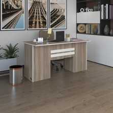 Kenzlife ofis masası pat morita crd 75*160*60 kilitli kapaklı dolap çiftli şeritli bilgisayar çalışma masası