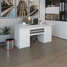 Kenzlife ofis masası pat morita byz 75*170*60 kilitli kapaklı dolap çiftli şeritli bilgisayar çalışma masası
