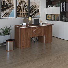 Kenzlife ofis masası kuma kengo cvz 75*160*80 raflı dolap çiftli eşkenar bilgisayar çalışma masası