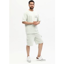Owut Collection Erkek Relaxed/rahat Kesim Yazı Baskılı %100 Pamuk Şort Takım