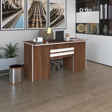 Kenzlife ofis masası pat morita cvz 75*170*60 kilitli kapaklı dolap çiftli şeritli bilgisayar çalışma masası