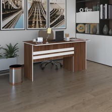 Kenzlife ofis masası kamikaze cvz sol 75*110*60 kilitli kapaklı dolap şeritli bilgisayar çalışma masası