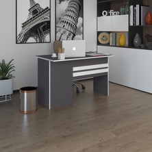 Kenzlife ofis masası kamikaze gri sağ 75*130*60 kilitli kapaklı dolap şeritli bilgisayar çalışma masası