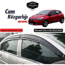 ŞüsCarOto Aksesuar Renault Clio 4 Hb 2012-2019 Uyumlu Mugen Cam Rüzgarlığı Seti Piano Black 4'lü