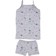 Hepsine Rakip Kız Çocuk Ip Askılı Desenli Atlet Boxer Takım Pamuklu Yumuşacık