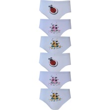 Hepsine Rakip 6lı Kız Çocuk Külot Baskılı Pamuklu Slip Rahat Ekonomik