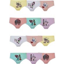 Hepsine Rakip 12LI Kız Çocuk Külot Renkli Baskılı Slip Iç Çamaşırı