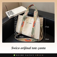 Swico Remado Kadın Günlük Vintage Omuz Çantası Tote Çanta - Beyaz (Yurt Dışından)