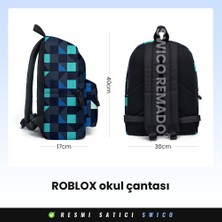 Swico Remado Karikatür Roblox Kalem Kutulu Ilkokul Çantası - Siyah/mavi (Yurt Dışından)