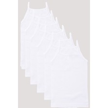 Hepsine Rakip 6lı Kız Çocuk Ip Askılı Düz Atlet Pamuklu Rahat Kaliteli Ekonomik