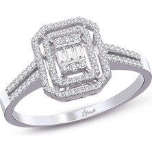 Lilarote Çift Şerit Baget Pırlanta Yüzük