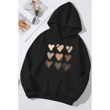 Only Trendwear Unisex Oversize Kalp Baskılı Sweatshirt