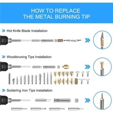 Sonex 60W Isı Ayarlı Ahşap Yakma Havya Kalemi Ve 30 Ağaç Dağlama Kesme Oyma Kabartma Lehimleme Ucu