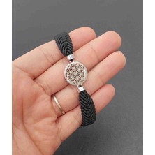 ZDT Handmade Rodyum Kaplama Yaşam Çiçeği Tasarım Makrome Bileklik