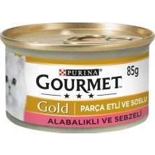 Gourmet Gold Alabalık Sebze Parça Etli Kedi Konservesi 85  gr