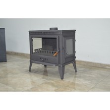 Flame Stove FS-042YK Retro Lüx 3 Camlı Yan Kapaklı Döküm Soba