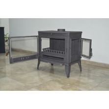 Flame Stove FS-042YK Retro Lüx 3 Camlı Yan Kapaklı Döküm Soba