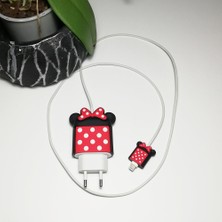 Gogopak Minnie Figürlü Iphone 18 W /20 W Type-C Şarj Adaptör ve Kablo Koruyucu