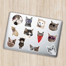 Quart Aksesuar Kedi Cat Tasarımlı Laptop Notebook Tablet Telefon Sticker Set 20 Quart Aksesuar