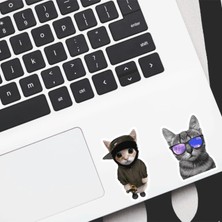 Quart Aksesuar Kedi Cat Tasarımlı Laptop Notebook Tablet Telefon Sticker Set 20 Quart Aksesuar