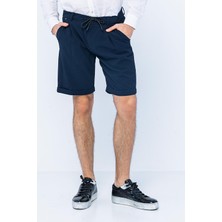 Cekmon Erkek Relaxed Fit Pileli Bağcıklı Fermuarlı Kıvrımlı Paça Bürümcük Kumaş Rahat Şort
