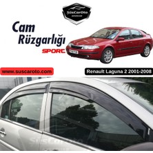 ŞüsCarOto Aksesuar Renault Laguna 2 2001-2008 Uyumlu Mugen Cam Rüzgarlığı Seti Piano Black 4'lü