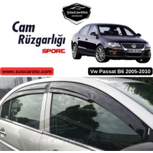 ŞüsCarOto Aksesuar Vw Passat B6 2005-2010 Uyumlu Mugen Cam Rüzgarlığı Seti Piano Black 4'lü